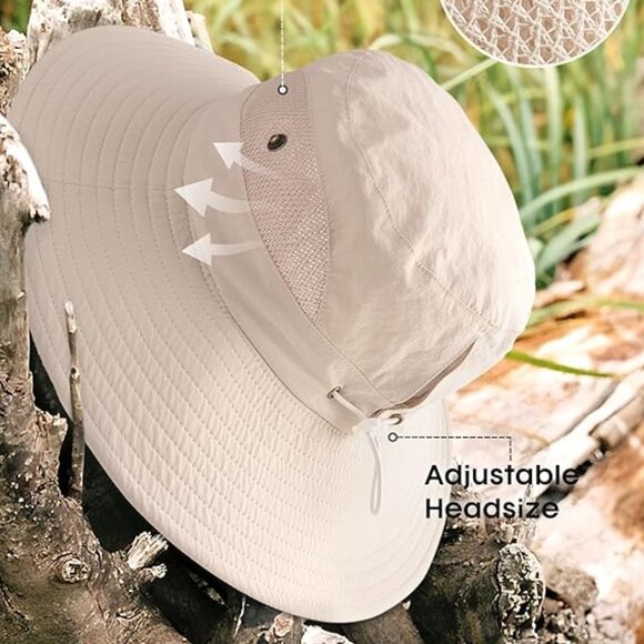 Womens Sun Hat with Ponytail Hole Beach Hiking Summer Wide Brim main image 6